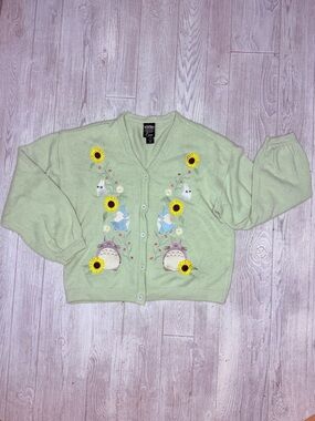 Studio Ghibli My Neighbor Totoro Sunflower Knit Cardigan Sweater Her Universe XL